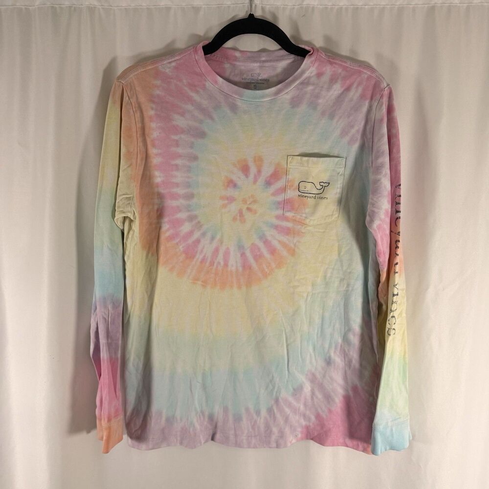 VIneyard Vines Shirt Girl's XL 18 Tie Dye Long Sleeve Crew Neck 100% Cotton